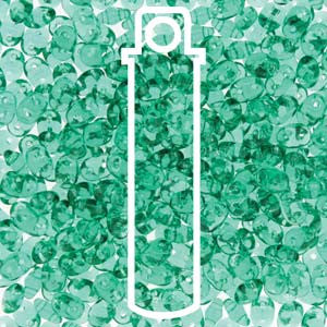 SuperDuo *EMERALD  (Czech)  2.5 x 5mm  *24 gr tube - Mhai O' Mhai Beads
