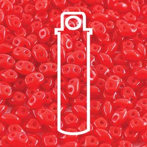SuperDuo *Opal RED   (Czech)  2.5 x 5mm  *24 gr tube