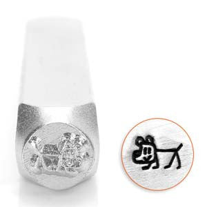 Dog "Stick Figure" Design Stamp *6 mm - Mhai O' Mhai Beads
