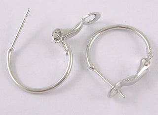 Brass Hoop Earrings, Nickel Free, Platinum Color, 16x1.2mm.   (Packed 5 pair- 10 Hoops)