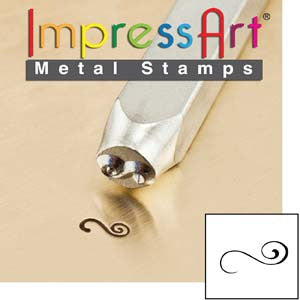 Flourish 'J' Design Stamp *3mm - Mhai O' Mhai Beads

