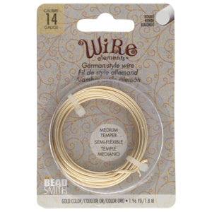 Wire Elements Craft Wire.  German Style Wire.  Medium Temper. Tarnish Resistant Coating.  See Drop Down for Color and Gauge Options.