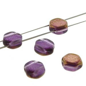 Honey Comb Beads 6mm (Czech Glass) 30 beads/strand.  *TANZANITE SEMI BRONZE - Mhai O' Mhai Beads

