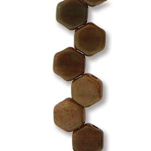Honey Comb Beads (Czech Glass) 30 beads/strand.  *HODGE PODGE SEAFOAM LUSTER