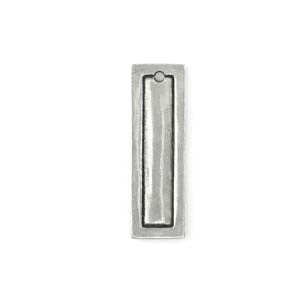 Blank (Pewter) Small Rectangle w/ Border 32 x 10mm Hole 2mm.   (Packed 2) - Mhai O' Mhai Beads
