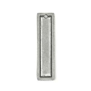Blank (Pewter) Large Rectangle w/ Border 45 x 13 mm Hole 2mm.   (Sold Individually) - Mhai O' Mhai Beads
