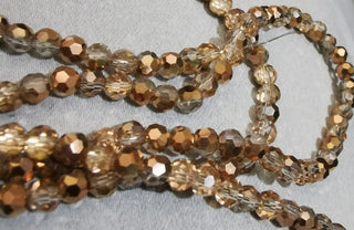 Glass Beads Copper Electroplate (4mm Faceted Rounds)