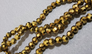 Glass Beads Copper Color Coating (4mm Faceted Rounds)