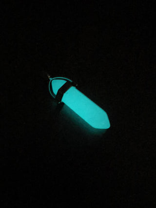 Luminous Stone Pendant    1.5' long.   Glows In the Dark Amulet