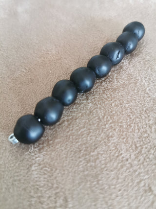 African Recycled Glass Round Beads (Bodum) (Black) See Drop Down for Size Options