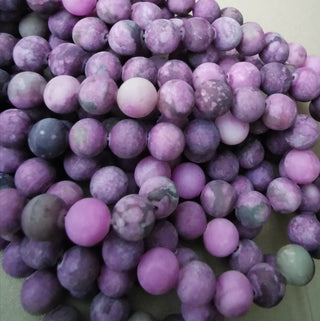 Charoite. 8 mm Rounds. (Frosted) approx 48 Beads