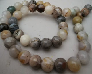 Bamboo Leaf Agate  (8mm rounds) 15.5" strand.  approx 43 beads.