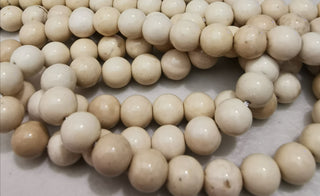 Natural River Stone (8mm Rounds). Approx 50 beads