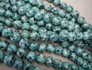 Jasper (Round Sesame Jasper)  Teal/ Black *See Drop Down for Size Options