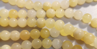 Jade (Soft Creamy Butter Yellow) 8mm Round (approx 49 Beads)