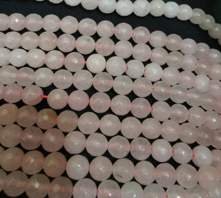 Jade (Faceted Soft Pink) 8mm Round (approx 49 Beads)