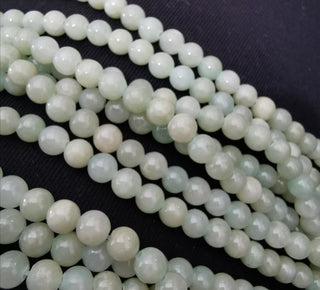 Jade (Nat Yellow Jade- Elegant Shades of Green) 6mm Round (approx 66 Beads)