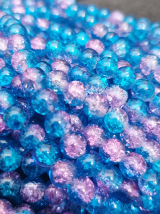 Glass (Crackle) Rounds *Blue/Pink  Rounds (See drop down for size options)