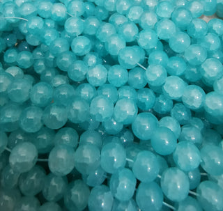 Glass (Crackle) Rounds *Soft Blue  Round  (8mm)