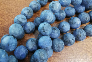 Jasper  (Natural Frosted Sesame Jasper)   8mm size *approx 50 Beads (Blue)