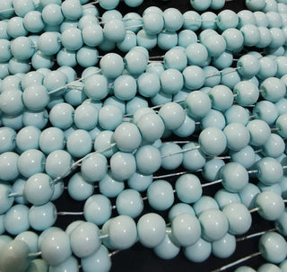 Glass Bead (Round 8mm) Beautiful Sky Blue Opaque