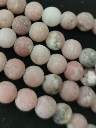 Jasper (Natural Frosted Sesame Jasper)  Round.  Pinks.  *See Drop down for options.