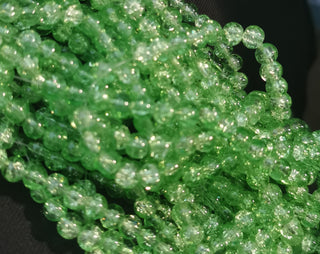 Glass (Crackle) Rounds *New Grass Green  Round  (See Drop Down for Size Options)