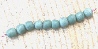 Recycled Glass Round Beads (Sand Cast) ( Green)  Approx 10mm *10 Beads