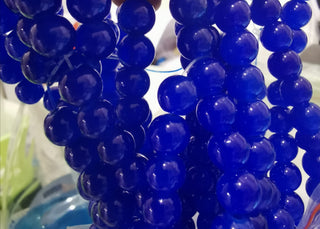 Jelly Look  Royal Blue  (round) (Glass Beads) 8mm