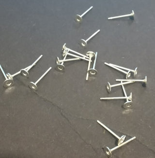 Earring Post *Stud.  (packed 20).  5mm size Pad. (See Drop Down for Bulk PRicing)