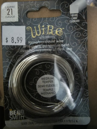 Wire *21 Gauge (Square). *Tarnish Resisitant'