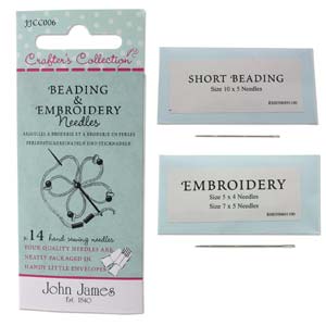 Crafters Collection-  Beading and Embroidery Asst Pack Needles  (14 Needles)  *John James
