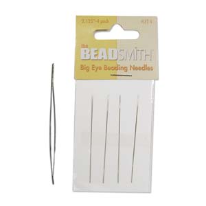 Big Eye Beading Needles- 2.125". (Bead Smith).  *Packed 4 Needles.
