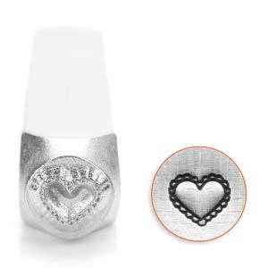 Lace Heart Design Stamp *6 mm - Mhai O' Mhai Beads
