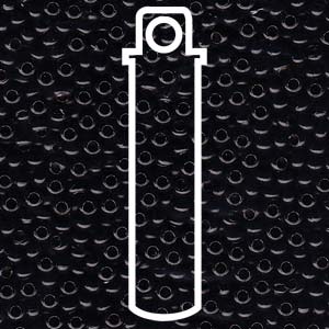 11/0 ROUND METAL Seed Beads  (Black) -APX 13 GM  *Tube