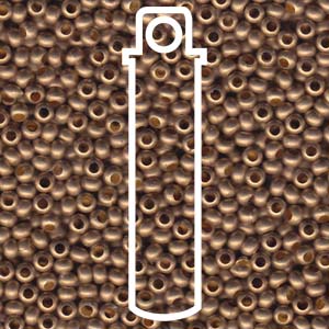 11/0 ROUND METAL Seed Beads  (Gilding Matte) -APX 13 GM  *Tube