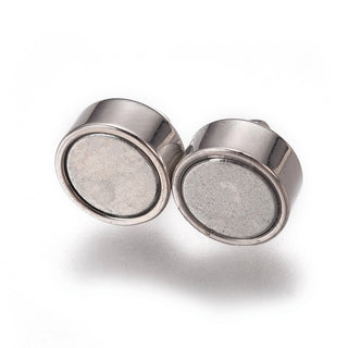 Premium Electroplated Brass Magnetic Clasps, Long-Lasting Plate. Platinum, 11x6.5mm, Hole: 1.2mm