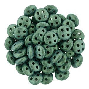 CzechMates (QUADRALENTIL)  6mm (10 gr)  * Metallic Suede Light Green - Mhai O' Mhai Beads
