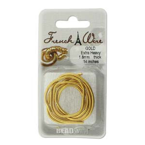 French Wire (Gold or Silver Color) 0.7mm thick at 14 inches - Mhai O' Mhai Beads
 - 1