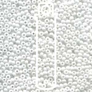 11/0 CZECH Round Seed Beads. *TUBE.  (Chalk White) 24 grams  (Czech)