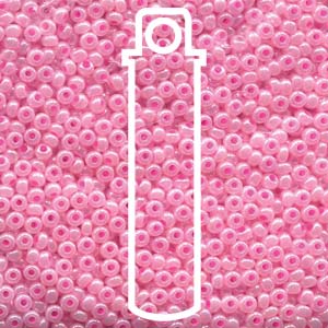 11/0 Czech Glass Round Seed Beads (Pink Ceylon)  *approx 24 gram tube