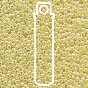 11/0 Czech Round Seed Beads (Yellow Ceylon)  *approx 24 gram tube