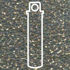 11/0 Czech Glass Round Seed Beads.  (Crystal Bronze Lined AB) *24 gram TUBE