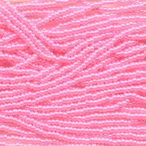 8/0 Czech (Pink Ceylon) 6 String/Hank  *Approx 38 gr