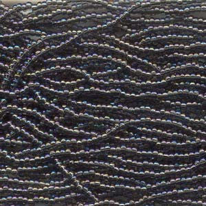 8/0 Czech Seed Beads (BLACK DIAMOND AB) 6 String/Hank  *Approx 36 gr