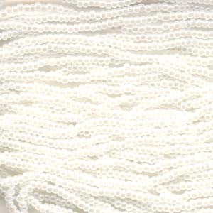 8/0 Czech (White Pearl) 6 String/Hank  *Approx 37 gr - Mhai O' Mhai Beads

