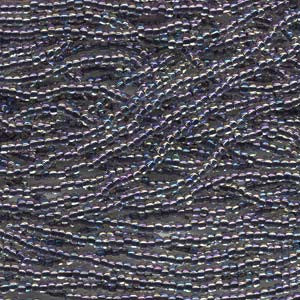 6/0 Czech (CRYSTAL BLACK C/L  AB )  6  String/Hnk -Approx 73 Grams - Mhai O' Mhai Beads
