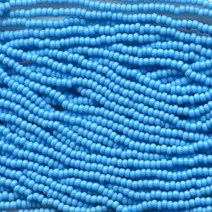 6/0 Czech  (BLUE TURQUOISE)  6 String/Hnk -Approx 76 Grams - Mhai O' Mhai Beads
