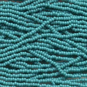 6/0 Czech (GREEN TURQUOISE)  6 String/Hnk -Approx 80 Grams - Mhai O' Mhai Beads
