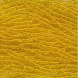 6/0 Czech (YELLOW TRANSPARENT)  6 String/Hnk -Approx  64 Grams - Mhai O' Mhai Beads
